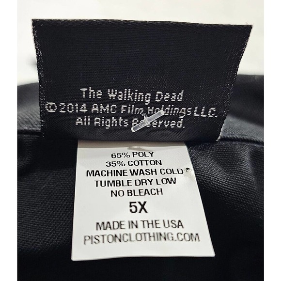 The Walking Dead Winged Mechanic Jacket Black Coat AMC Zip Up MENS SIZE 5XL - Picture 6 of 7